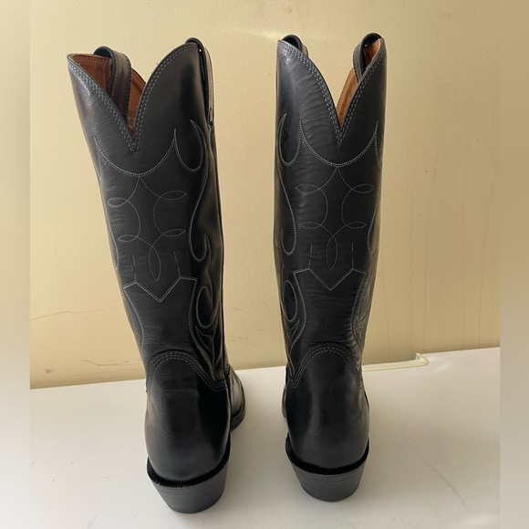 NWT Alberta boot Black Cowhide Leather Cowboy Western Boots Women Size 10 US - Picture 3 of 8